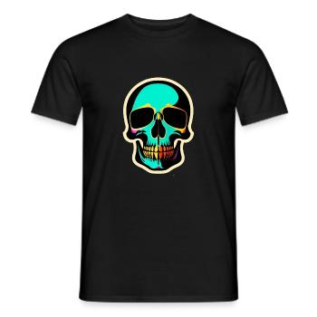 Fun-colored skull - Men's T-Shirt - black - Front - AI Model Male 178 light (178cm)