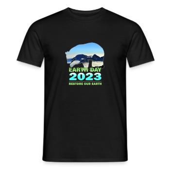 Restore Our Earth - Earth Day 2023 Support - Men's T-Shirt - black - Front - AI Model Male 178 light (178cm)