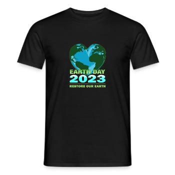 Männer Frauen lieben den Planeten Erde: Tag der Erde - Männer T-Shirt - Schwarz - Vorne - AI Model Male 178 light (178cm)