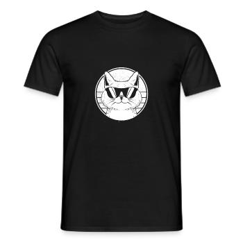Vatertag Papa Katze - Männer T-Shirt - Schwarz - Vorne - AI Model Male 178 light (178cm)
