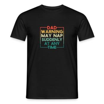 Dad Warning can suddenly - Men's T-Shirt - black - Front - AI Model Male 178 light (178cm)