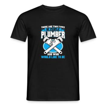 There are two types of people plumbing gift - Men's T-Shirt - black - Front - AI Model Male 178 light (178cm)