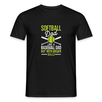 Papa softball Comme une balle de baseball, mais avec plus grand - T-shirt homme - noir - Devant - AI Model Male 178 light (178cm)
