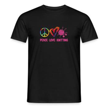 Tricoter Cravate Tie Dye Peace - T-shirt homme - noir - Devant - AI Model Male 178 light (178cm)
