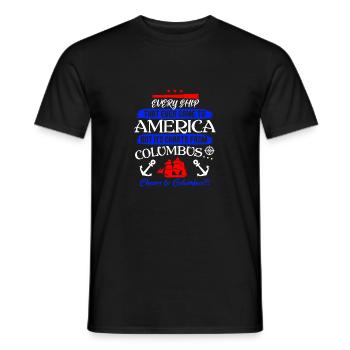 CHAQUE SSHIP AMERICA COLUMBUS - T-shirt homme - noir - Devant - AI Model Male 178 light (178cm)