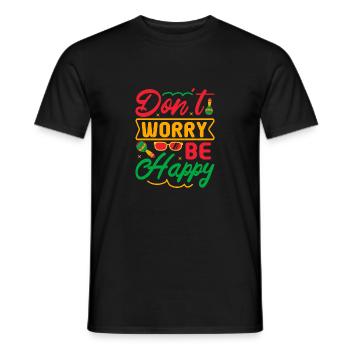 DON'T WORRY BE HAPPY - Men's T-Shirt - black - Front - AI Model Male 178 light (178cm)