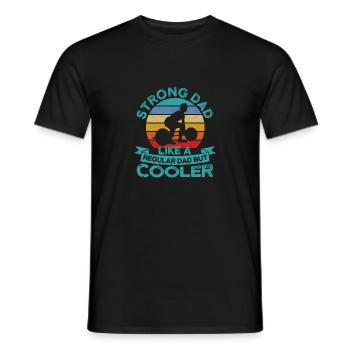 Strong dad like a normal daddy, but cooler - Men's T-Shirt - black - Front - AI Model Male 178 light (178cm)