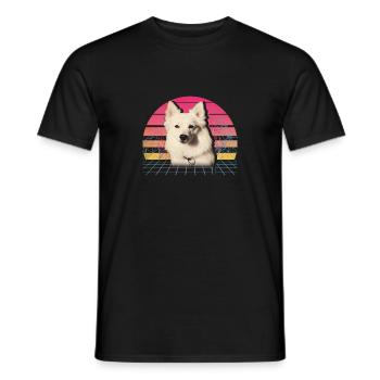 American Eskimo Dog - Men's T-Shirt - black - Front - AI Model Male 178 light (178cm)