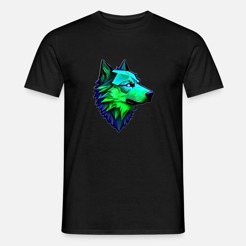 Wolf polygonale Form - Männer T-Shirt - Schwarz