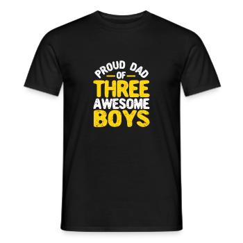 Stolzer Vater von drei fantastischen Jungen Vater - Männer T-Shirt - Schwarz - Vorne - AI Model Male 178 light (178cm)