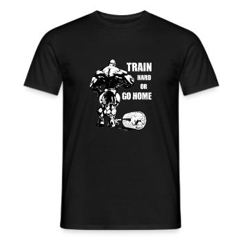 Entraînez-vous dur ou rentrez à la maison - T-shirt homme - noir - Devant - AI Model Male 178 light (178cm)