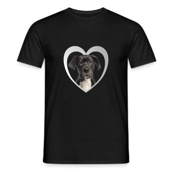 Great Dane Heart - J’aime le grand danois - T-shirt homme - noir - Devant - AI Model Male 178 light (178cm)
