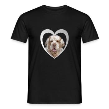 Clumber Spaniel Heart - J’adore Clumber Spaniel - T-shirt homme - noir - Devant - AI Model Male 178 light (178cm)