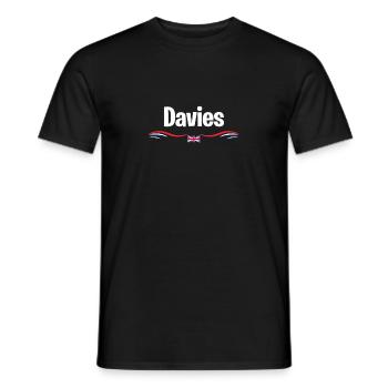 UK Flag Davies England Men British Birthday Name - Männer T-Shirt - Schwarz - Vorne - AI Model Male 178 light (178cm)