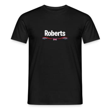 Drapeau du Royaume-Uni Roberts Angleterre Hommes Nom d’anniversaire britannique - T-shirt homme - noir - Devant - AI Model Male 178 light (178cm)