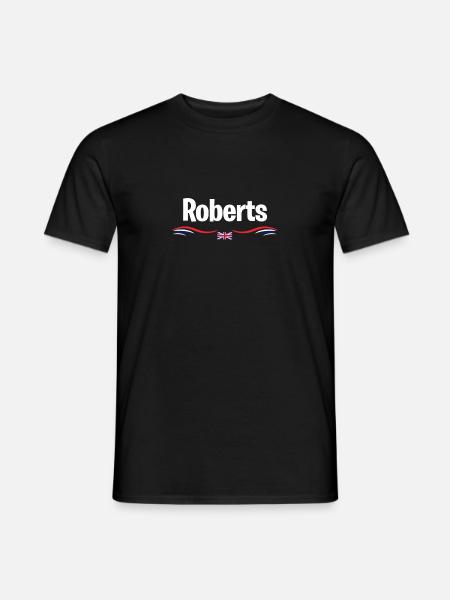 UK Flag Roberts England Men British Birthday Name - Männer T-Shirt - Schwarz