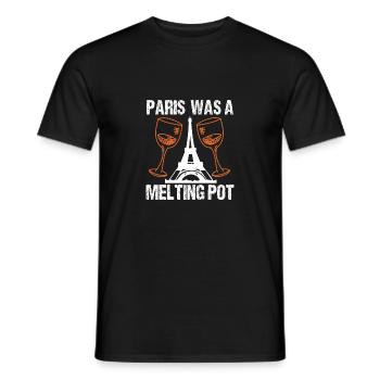 PARIS WAS A MELTING POT - Men's T-Shirt - black - Front - AI Model Male 178 light (178cm)