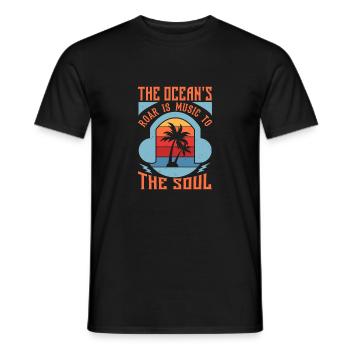 THE OCEAN S ROAR EST UNE MUSIQUE POUR L’ÂME - T-shirt homme - noir - Devant - AI Model Male 178 light (178cm)