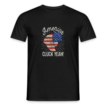 Cluck yes chicken July 4th glasses t shirt boys - Men's T-Shirt - black - Front - AI Model Male 178 light (178cm)