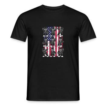 Dancing Dabbing Americans 4 juillet U.S. Flag Dab - T-shirt homme - noir - Devant - AI Model Male 178 light (178cm)
