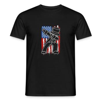 Dabbing American July 4th Funny Dab Dance Pose US - Men's T-Shirt - black - Front - AI Model Male 178 light (178cm)