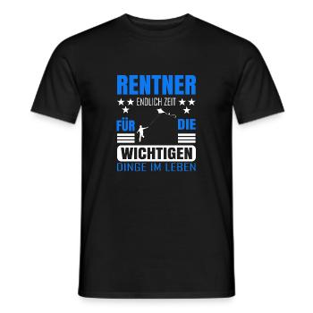 Rentner Rente Rentenbeginn Drachen steigen - Männer T-Shirt - Schwarz - Vorne - AI Model Male 178 light (178cm)