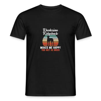 Rhodesian ridgeback makes me happy you not so much - Männer T-Shirt - Schwarz - Vorne - AI Model Male 178 light (178cm)