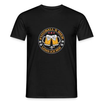 Fußball & Bier lustige Sprüche - Männer T-Shirt - Schwarz - Vorne - AI Model Male 178 light (178cm)