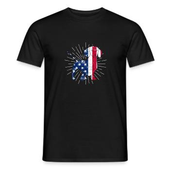 Dackel 4. Juli Amerikanische Flagge Hundeliebhaber - Männer T-Shirt - Schwarz - Vorne - AI Model Male 178 light (178cm)