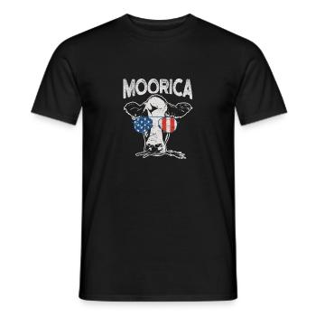 Cow July 4 Moorica Merica Patriotic Cows USA - Men's T-Shirt - black - Front - AI Model Male 178 light (178cm)