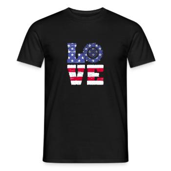 4 juillet Love Sunflower Patriotic America - T-shirt homme - noir - Devant - AI Model Male 178 light (178cm)