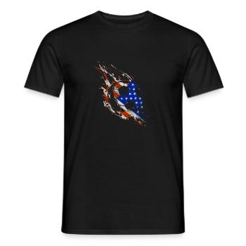 Soccer Drapeau américain 4 juillet Sports américains - T-shirt homme - noir - Devant - AI Model Male 178 light (178cm)