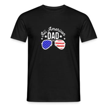 All American Dad 4th of July Patriotic Father's Day - Men's T-Shirt - black - Front - AI Model Male 178 light (178cm)