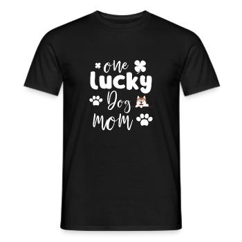 One Lucky Dog Mom St Patrick's Day, one lucky Carl - Men's T-Shirt - black - Front - AI Model Male 178 light (178cm)