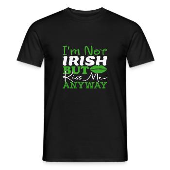 Je ne suis pas irlandais, mais embrassez-moi quand même. - T-shirt homme - noir - Devant - AI Model Male 178 light (178cm)