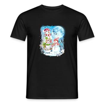 3 Moon Bonhomme de neige Drôle de saison de Noël Cool Père Noël - T-shirt homme - noir - Devant - AI Model Male 178 light (178cm)