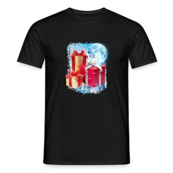 3 cadeaux de lune drôle de Noël Père Noël Jeu de mots - T-shirt homme - noir - Devant - AI Model Male 178 light (178cm)