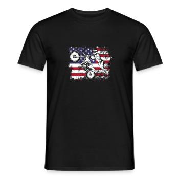 Dirt Bike USA Flagge Vintage Motocross amerika - Männer T-Shirt - Schwarz - Vorne - AI Model Male 178 light (178cm)