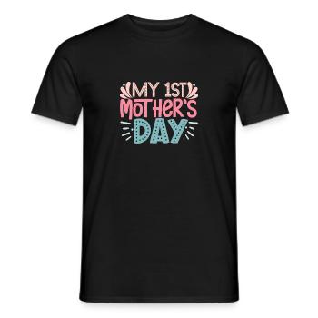 Mein erster Muttertag - Zum ersten Mal Mama - Männer T-Shirt - Schwarz - Vorne - AI Model Male 178 light (178cm)