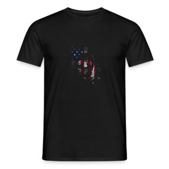 Skull Drapeau américain 4 juillet Patriotique - T-shirt homme - noir - Devant - AI Model Male 178 light (178cm)