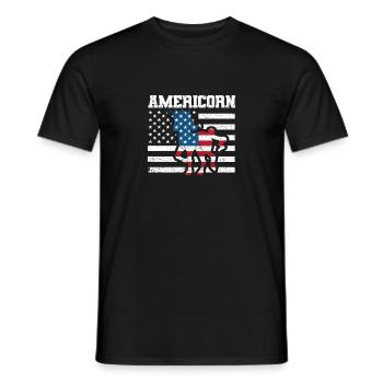Americorn Unicorn July 4 US Patriotic Mericorn - Men's T-Shirt - black - Front - AI Model Male 178 light (178cm)