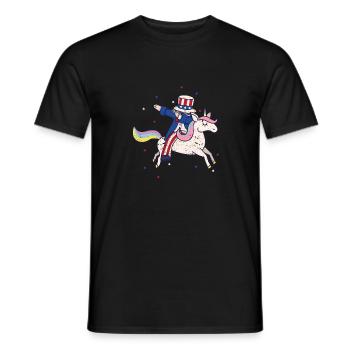 Reiten Einhorn Liebhaber 4. Juli Mericorn patriot - Männer T-Shirt - Schwarz - Vorne - AI Model Male 178 light (178cm)