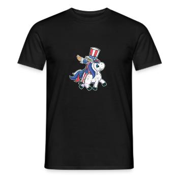 Riding Unicorn Lovers July 4 Mericorn patriot - Men's T-Shirt - black - Front - AI Model Male 178 light (178cm)