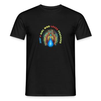 Paon Oiseau Animal Paons - T-shirt homme - noir - Devant - AI Model Male 178 light (178cm)