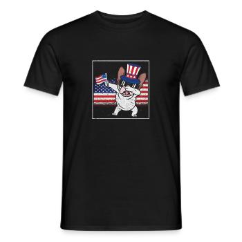 Dab French Bulldog 4 juillet Patriot - T-shirt homme - noir - Devant - AI Model Male 178 light (178cm)