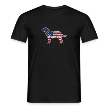 Labrador 4 juillet amoureux des chiens patriotes US - T-shirt homme - noir - Devant - AI Model Male 178 light (178cm)