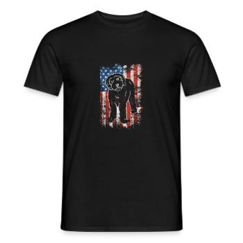 Labradoodle 4. Juli Patriotische amerikanische US - Männer T-Shirt - Schwarz - Vorne - AI Model Male 178 light (178cm)