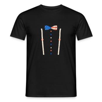 Kummerbund Noeud papillon Braces USA Flag Tuxedo - T-shirt homme - noir - Devant - AI Model Male 178 light (178cm)