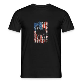 Akita 4. Juli Patriotisch Amerikanische USA Flagge - Männer T-Shirt - Schwarz - Vorne - AI Model Male 178 light (178cm)