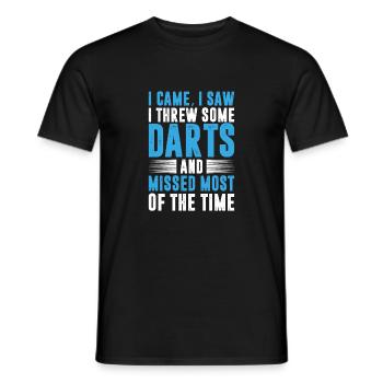 I came I saw I threw some dart - Men's T-Shirt - black - Front - AI Model Male 178 light (178cm)
